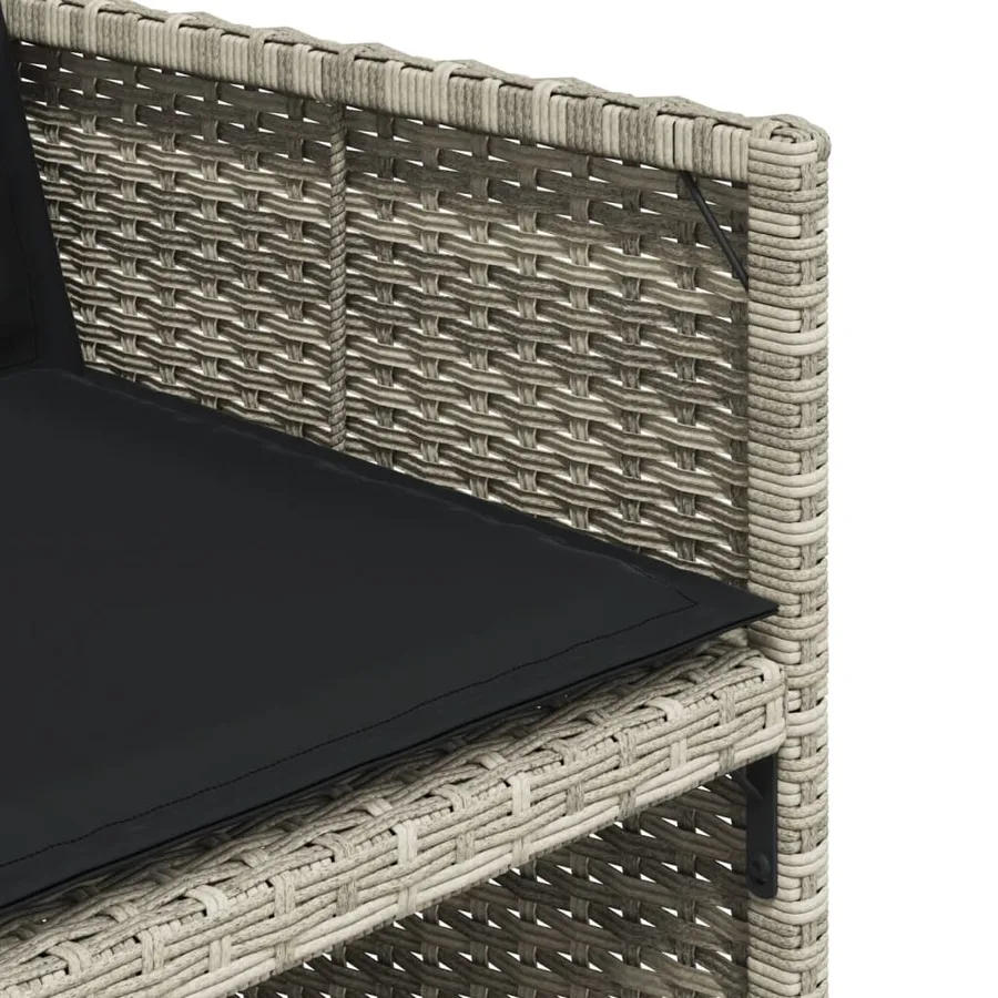 Chaises de jardin avec coussins lot de 4 gris clair poly rotin - 10