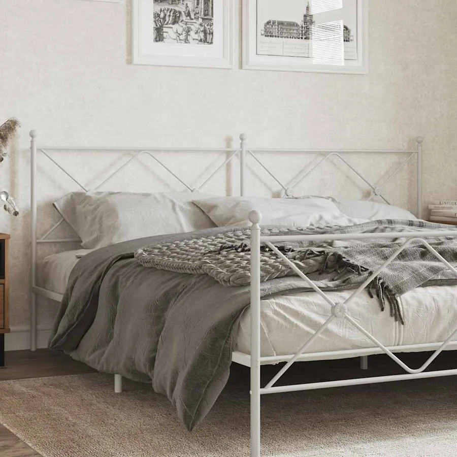 Tête de lit de remplacement métal blanc 200 cm