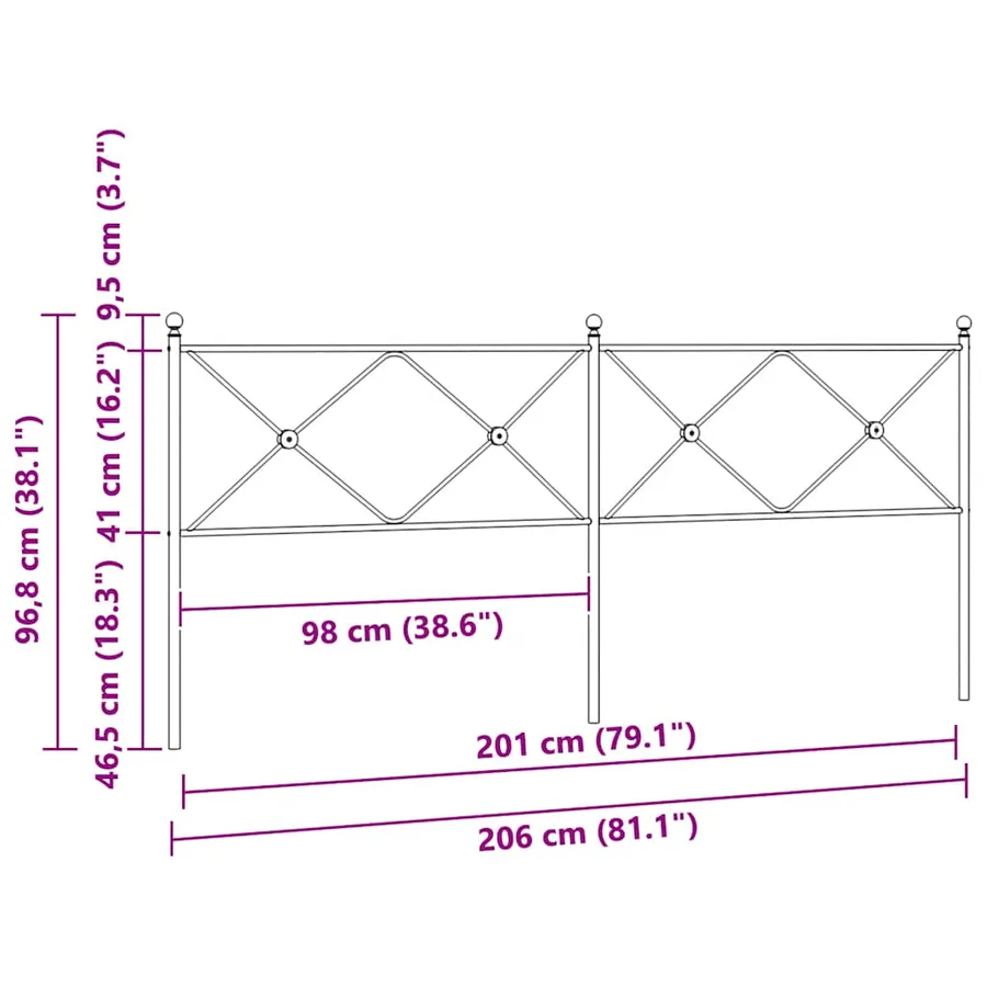Tête de lit de remplacement métal blanc 200 cm - 6