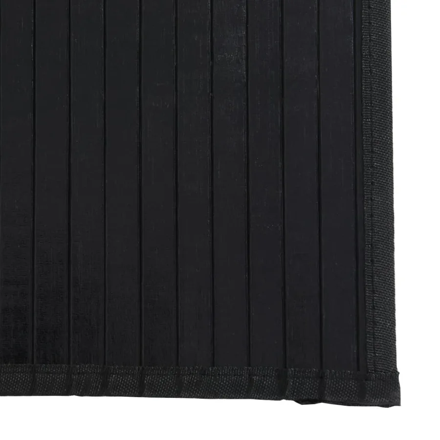 Tapis rectangulaire noir 60x1000 cm bambou - 6