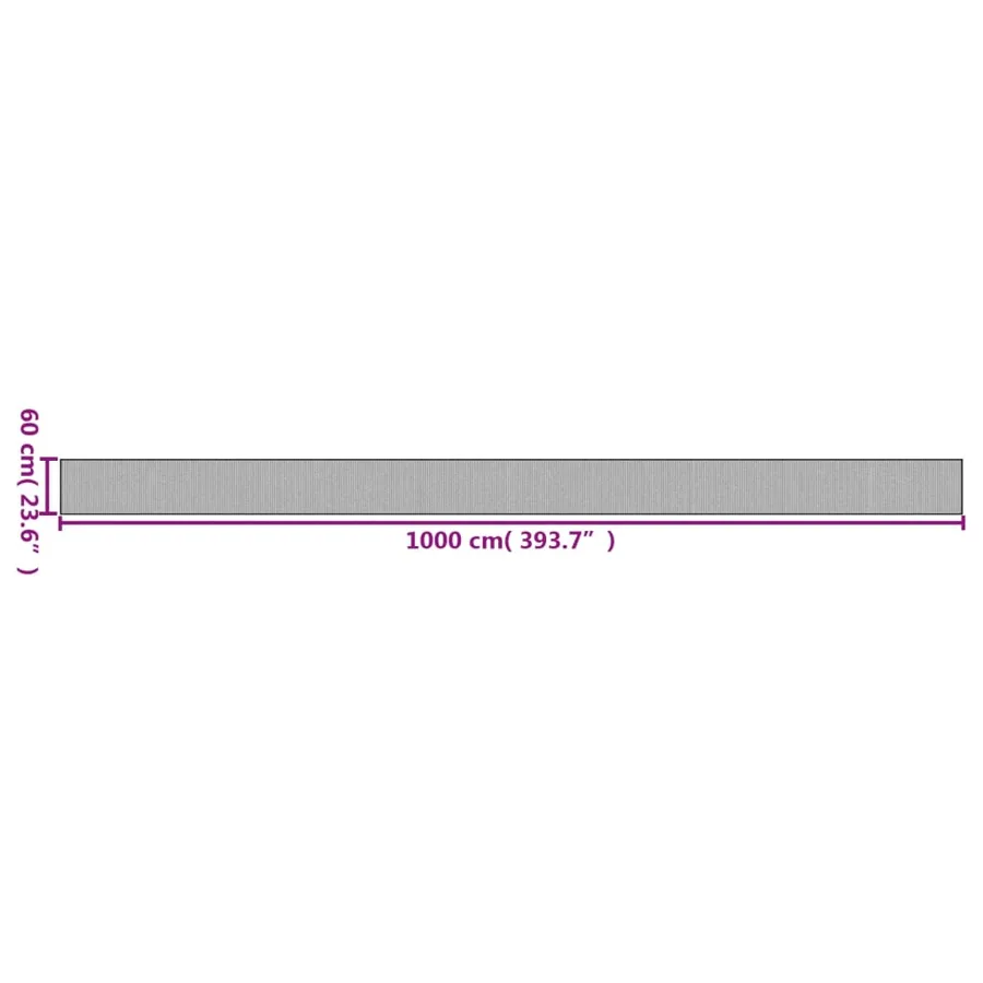 Tapis rectangulaire noir 60x1000 cm bambou - 8