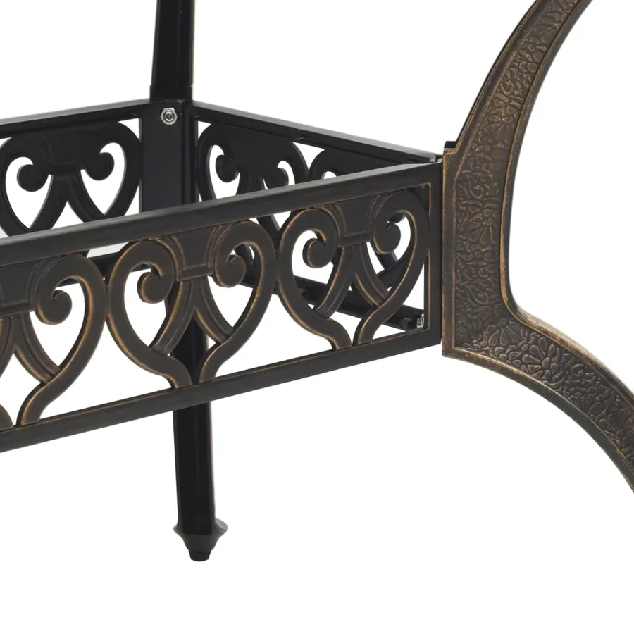 Table de jardin bronze 150x90x72 cm aluminium coulé - 10