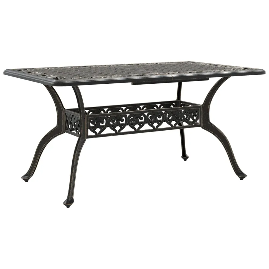 Table de jardin bronze 150x90x72 cm aluminium coulé - 2