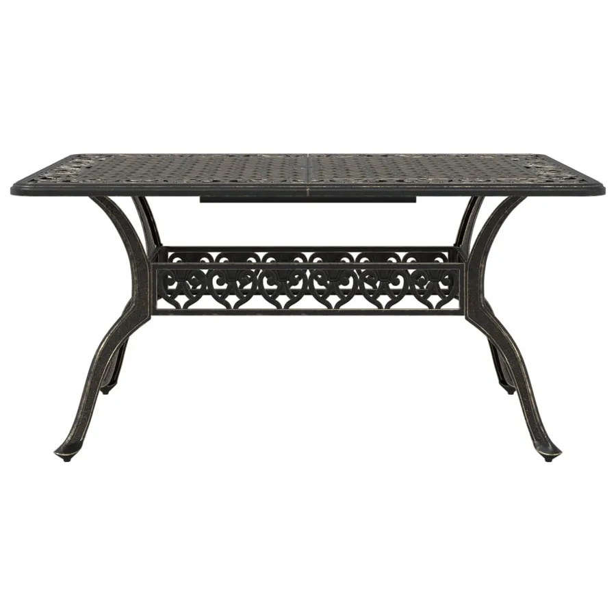 Table de jardin bronze 150x90x72 cm aluminium coulé - 5