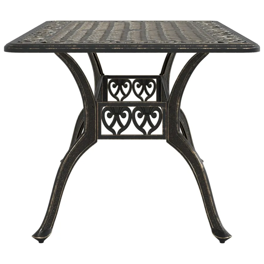 Table de jardin bronze 150x90x72 cm aluminium coulé - 6