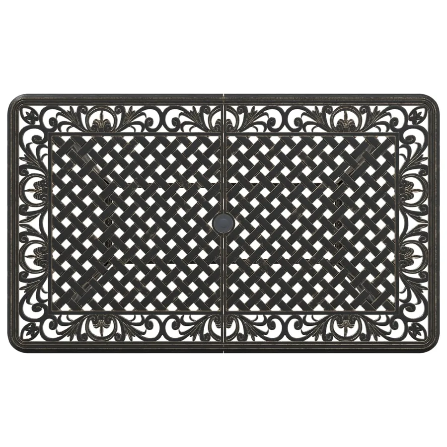 Table de jardin bronze 150x90x72 cm aluminium coulé - 8