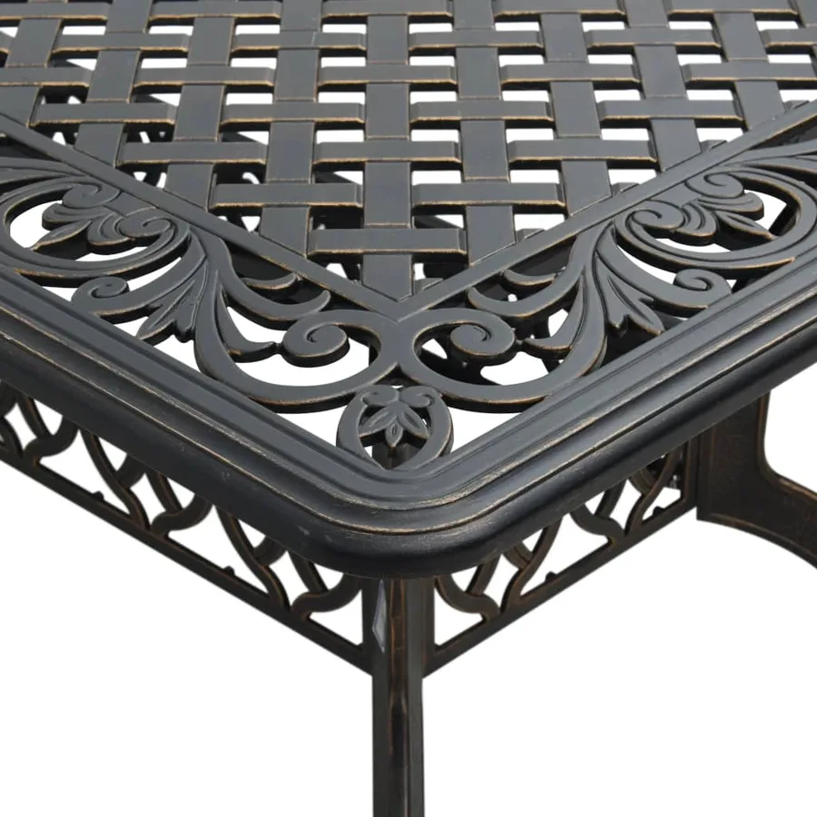 Table de jardin bronze 150x90x72 cm aluminium coulé - 9