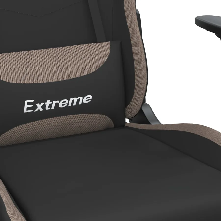 Chaise de jeu Noir et taupe Tissu - 8
