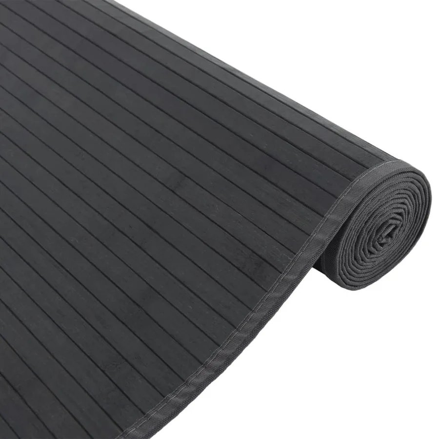 Tapis rectangulaire gris 80x500 cm bambou - 4