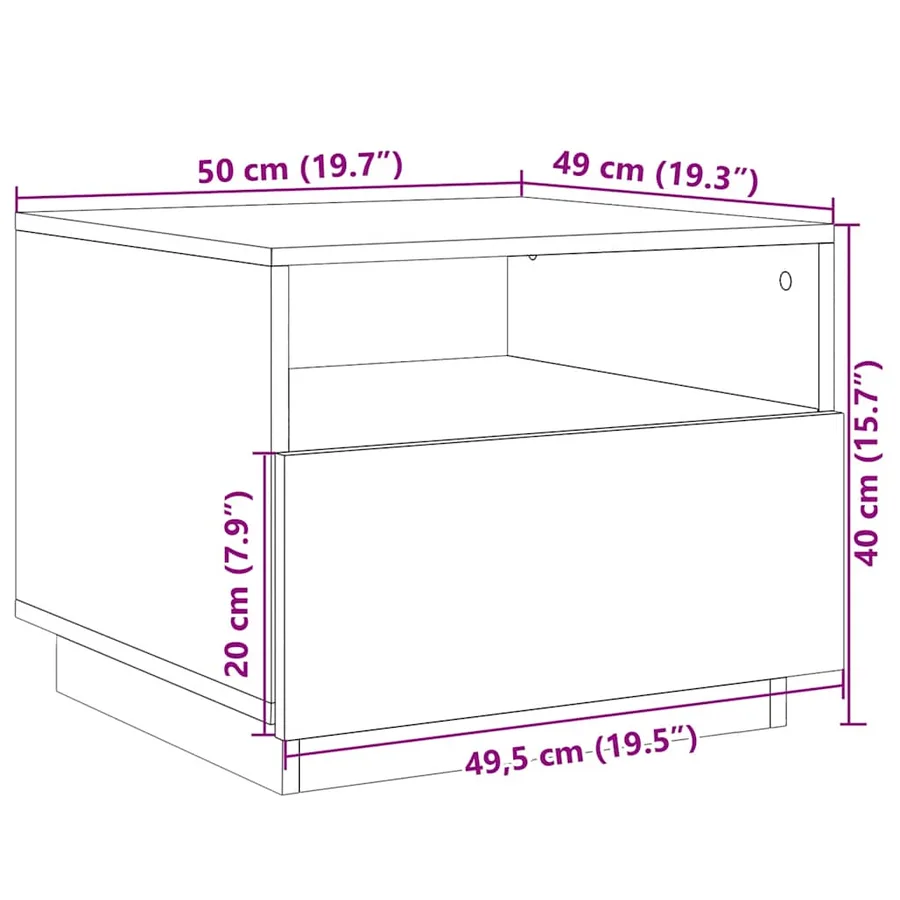 Table basse avec lumières LED gris béton 50x49x40 cm - 16