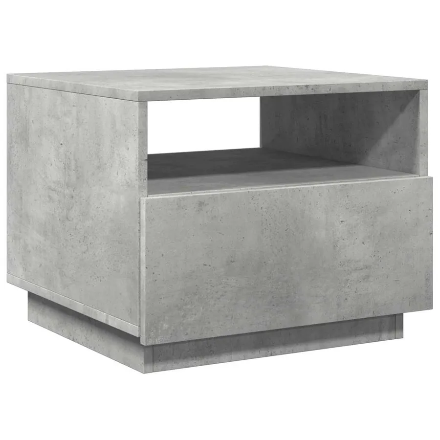 Table basse avec lumières LED gris béton 50x49x40 cm - 3