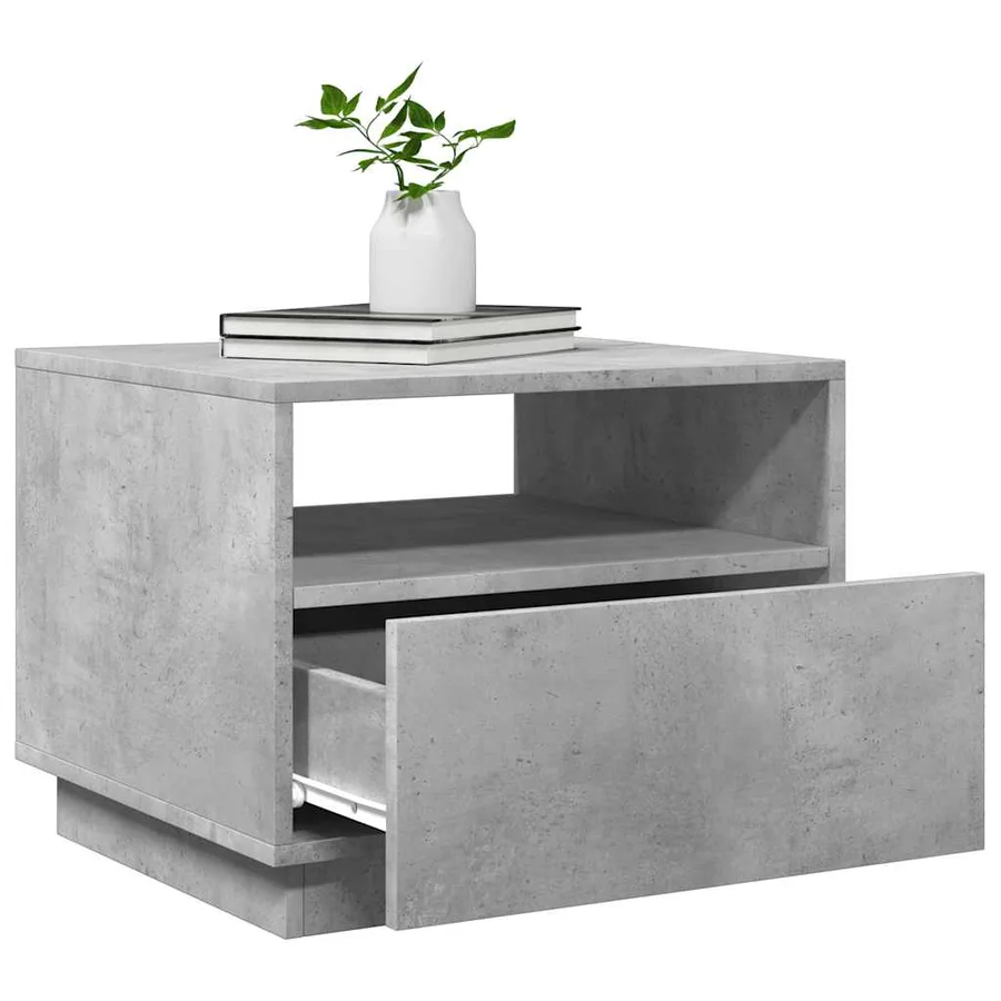 Table basse avec lumières LED gris béton 50x49x40 cm - 6