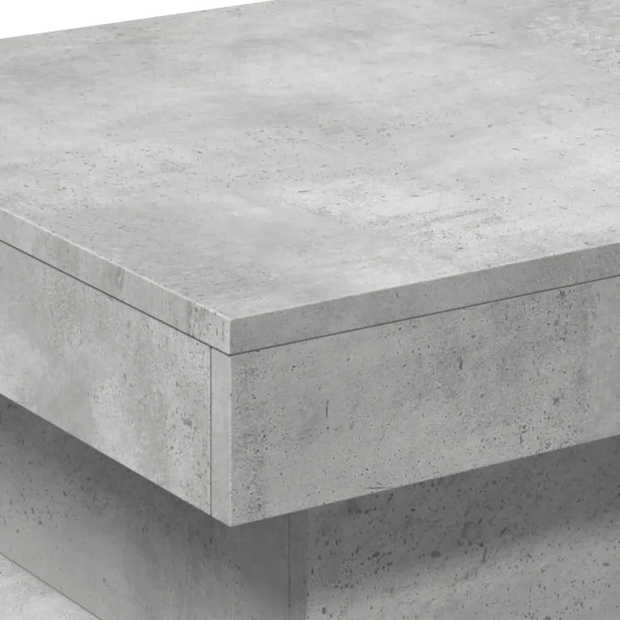Table basse avec lumières LED gris béton 50x50x40 cm - 10