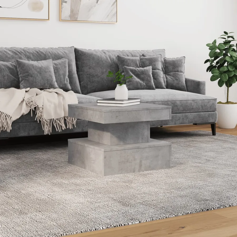 Table basse avec lumières LED gris béton 50x50x40 cm - 4