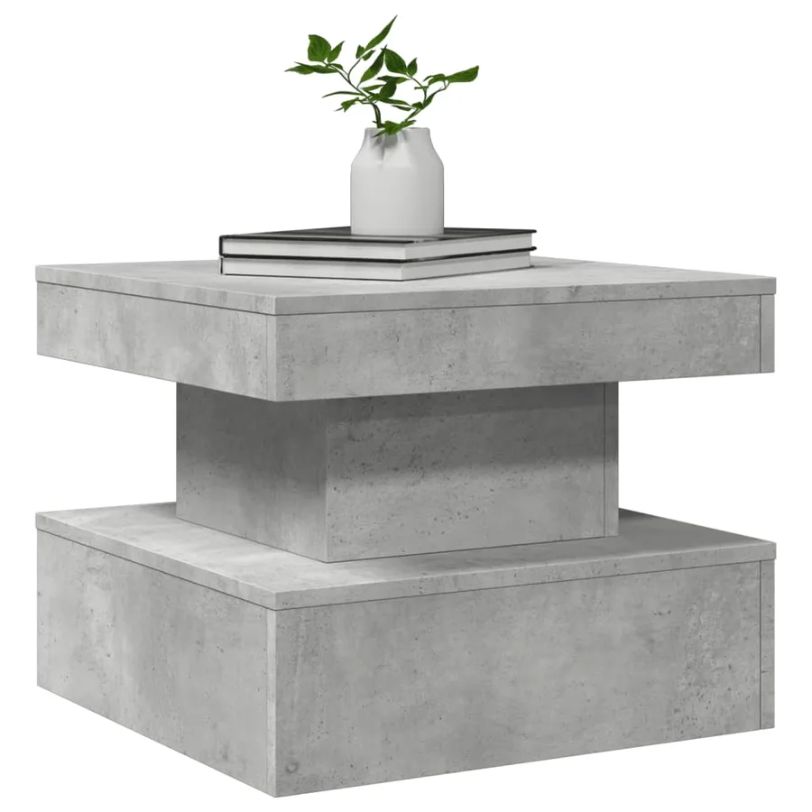 Table basse avec lumières LED gris béton 50x50x40 cm - 6