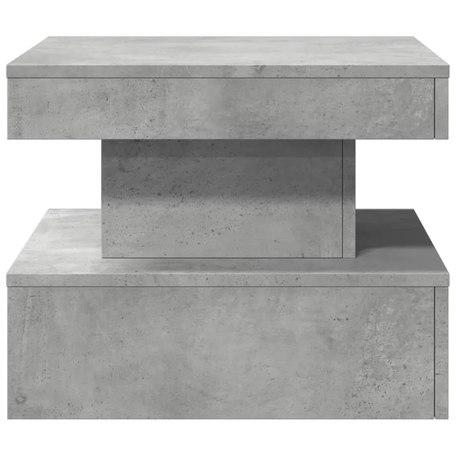 Table basse avec lumières LED gris béton 50x50x40 cm - 7