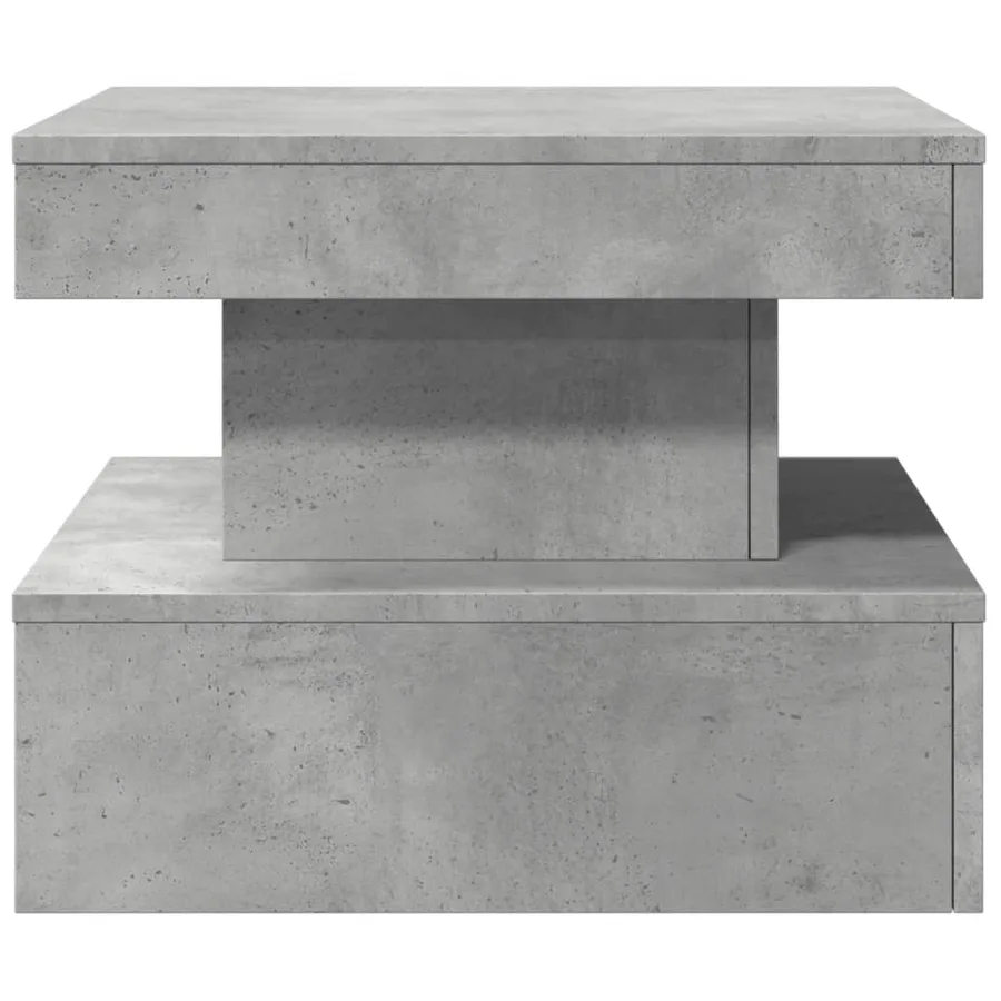 Table basse avec lumières LED gris béton 50x50x40 cm - 8