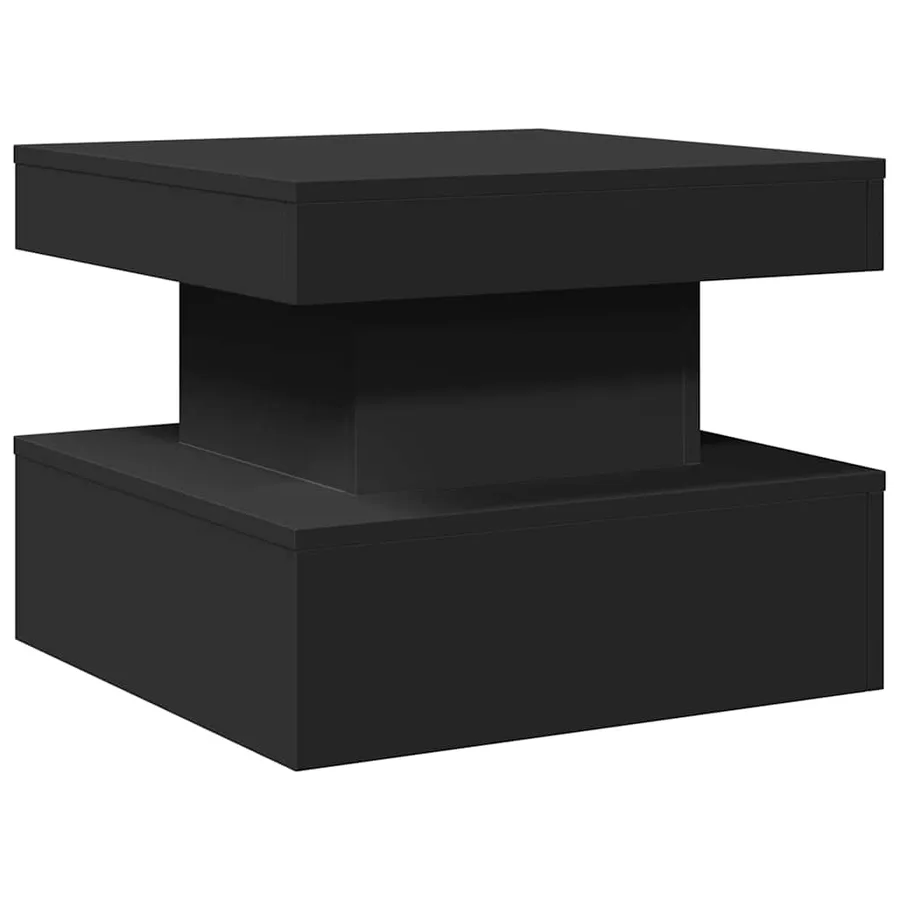 Table basse avec lumières LED noir 50x50x40 cm - 3