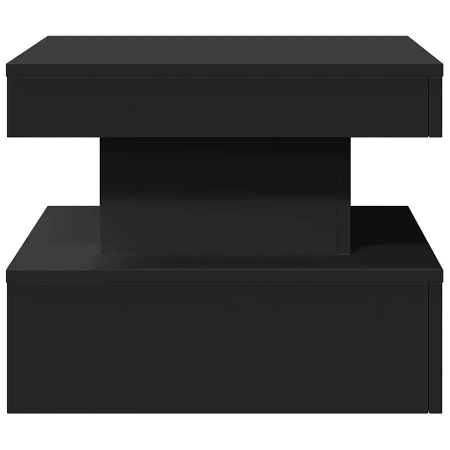 Table basse avec lumières LED noir 50x50x40 cm - 7