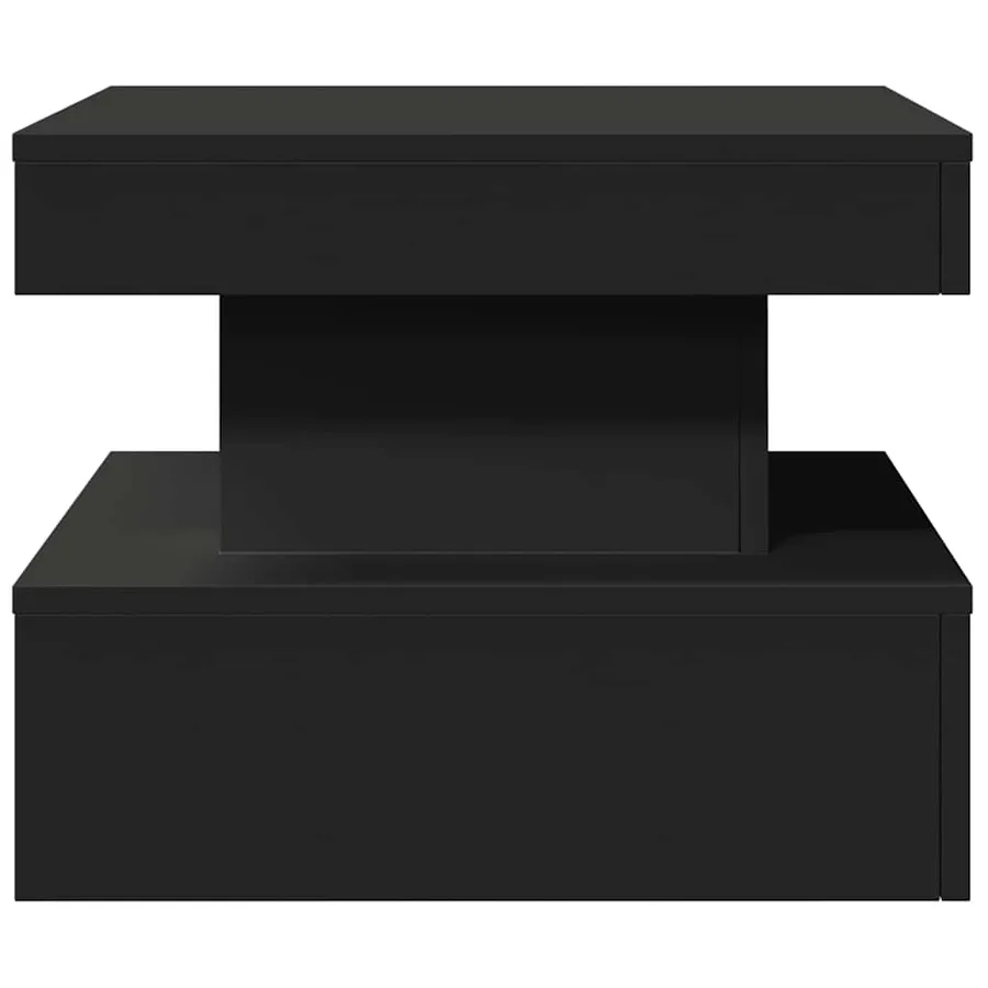 Table basse avec lumières LED noir 50x50x40 cm - 8