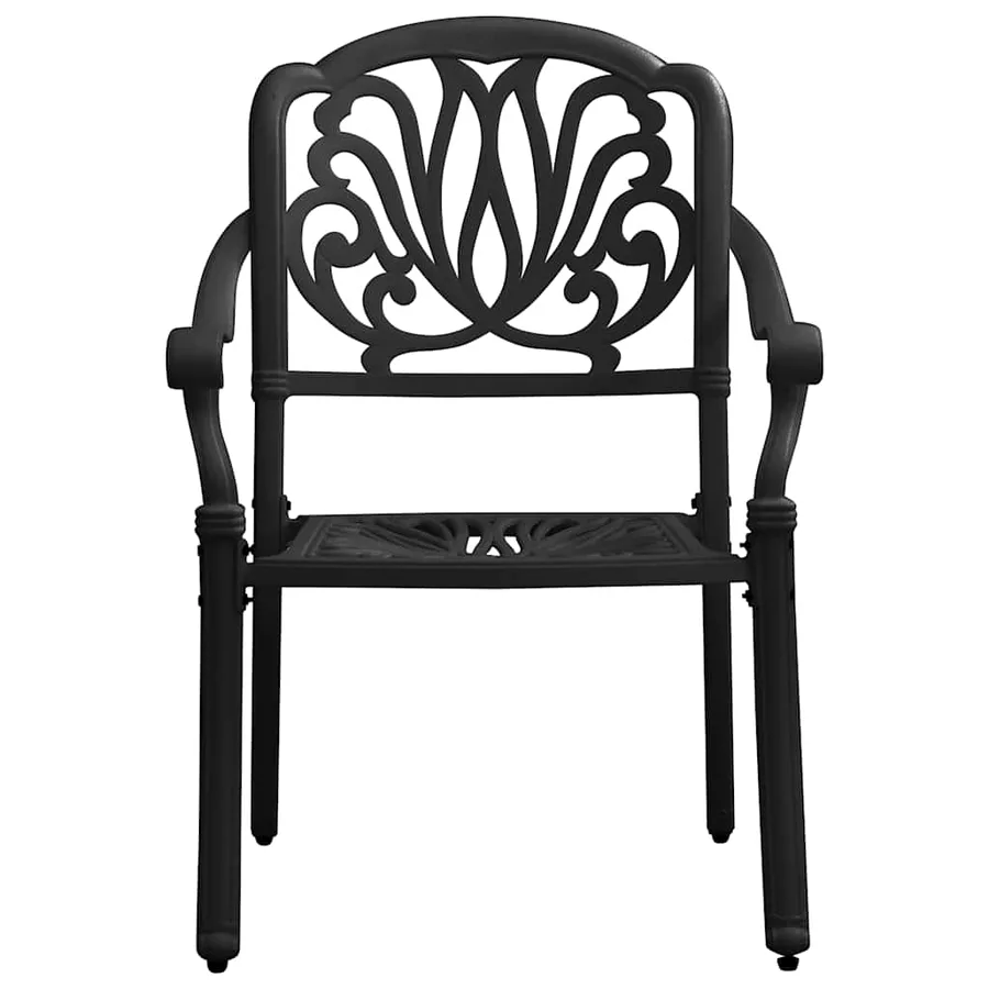 Ensemble à manger de jardin 5 pcs noir aluminium coulé - 8
