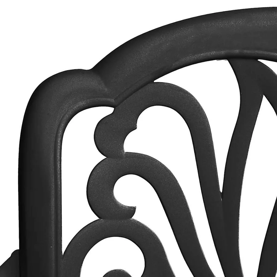 Ensemble à manger de jardin 5 pcs noir aluminium coulé - 9