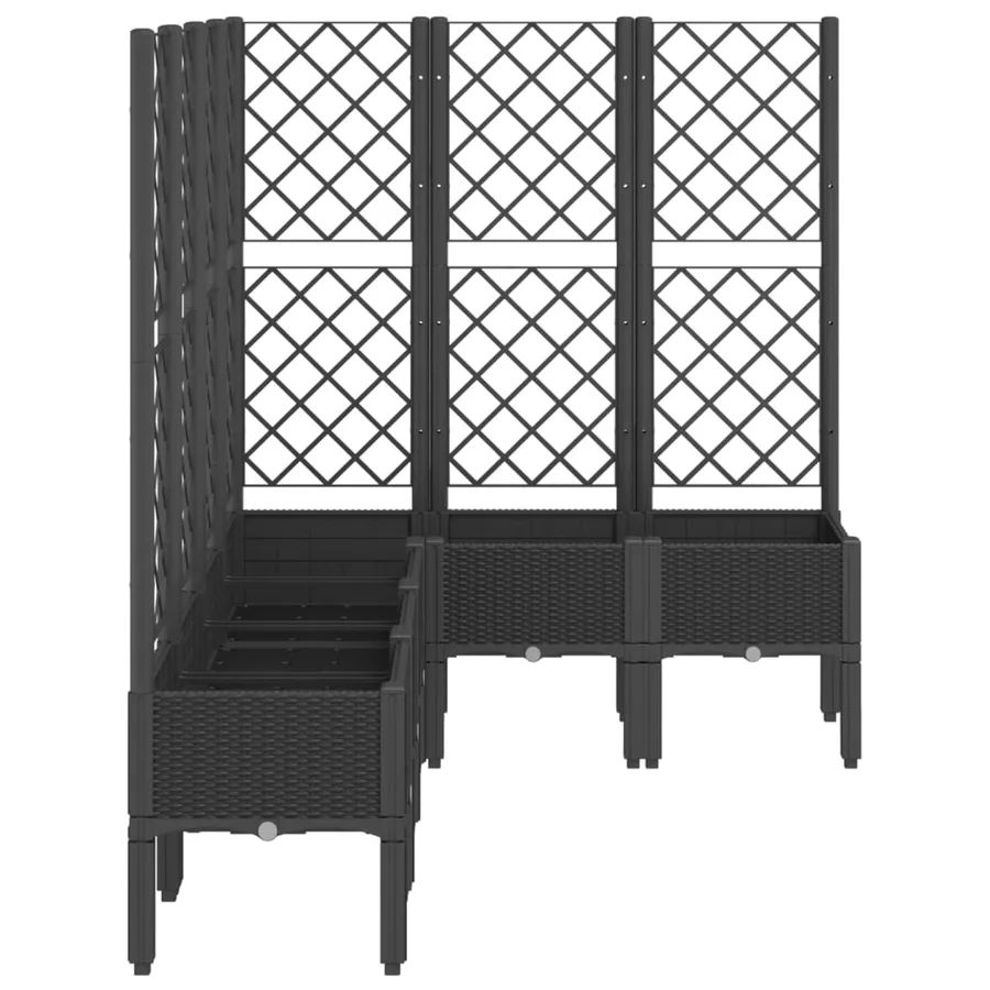 Jardinière avec treillis noir 160x120x142 cm PP - 4