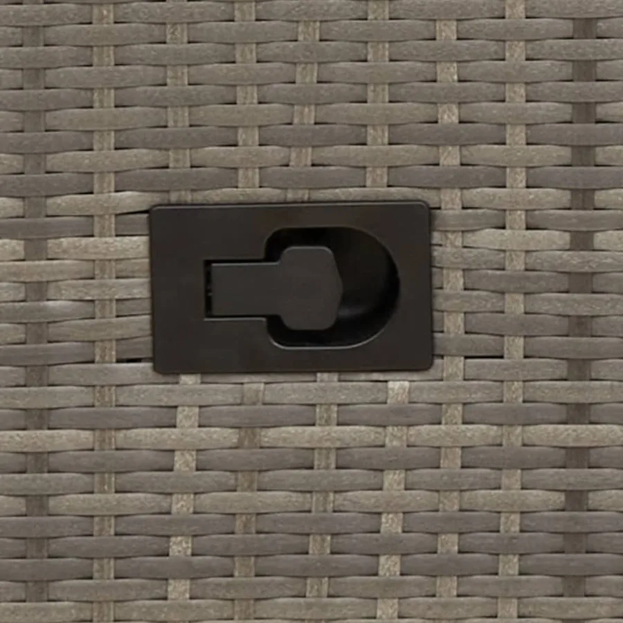 Canapé de jardin inclinable 2 places avec table gris poly rotin - 8
