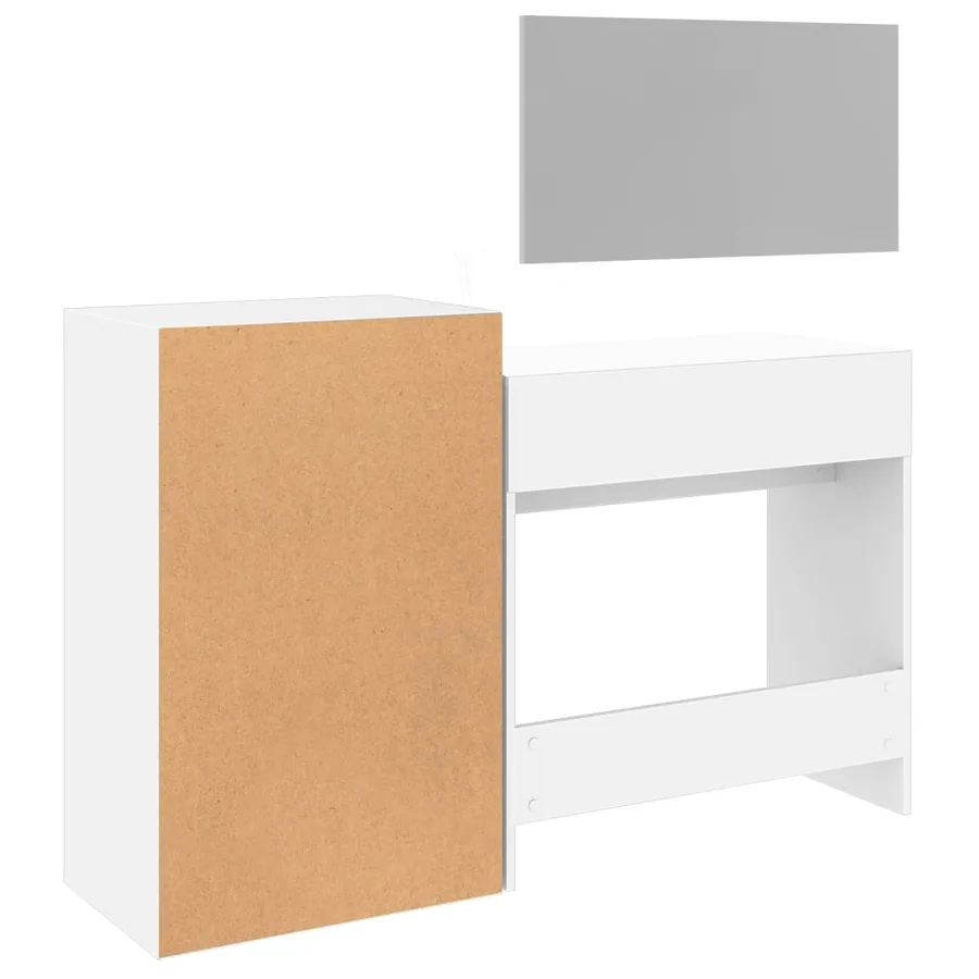 Ensemble de coiffeuse 3 pcs blanc bois d'ingénierie - 7