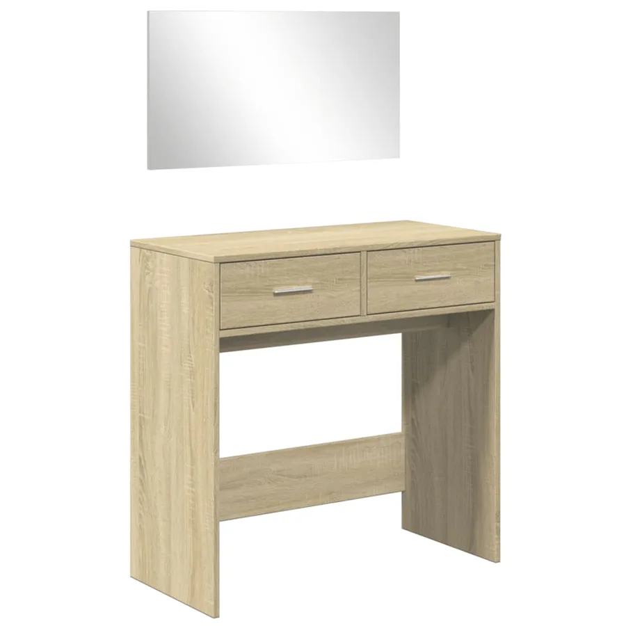 Coiffeuse avec miroir chêne sonoma 80x39x80 cm - 2