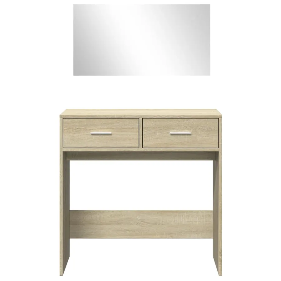 Coiffeuse avec miroir chêne sonoma 80x39x80 cm - 5