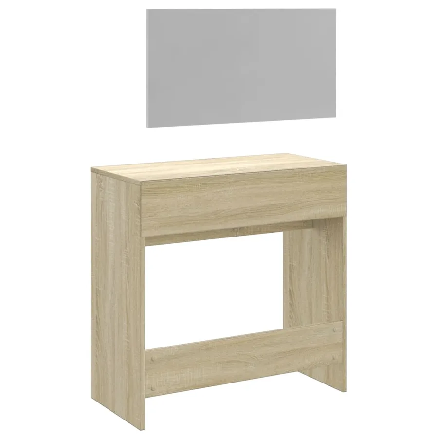 Coiffeuse avec miroir chêne sonoma 80x39x80 cm - 7