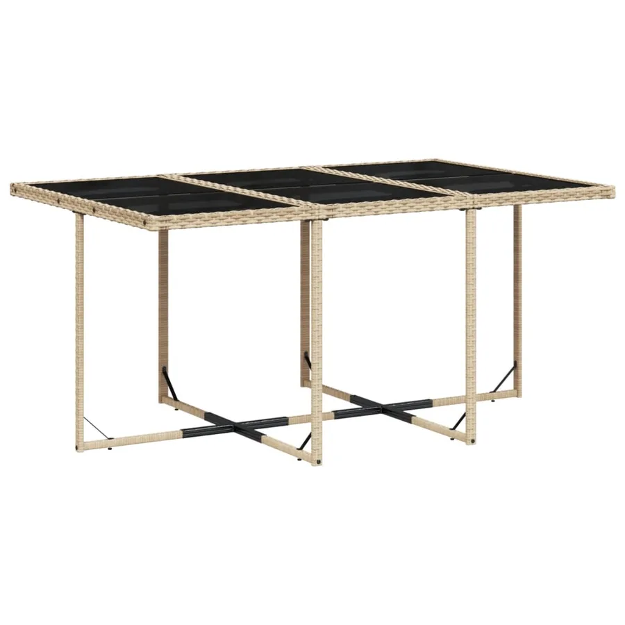 Ensemble à manger de jardin coussins 7 pcs mélange beige rotin - 4