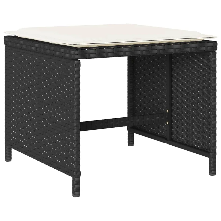 Ensemble à manger de jardin 13 pcs coussins noir résine tressée - 6