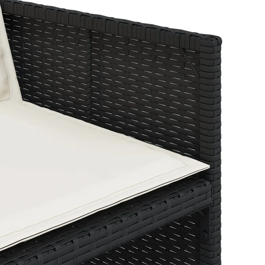 Ensemble à manger de jardin 13 pcs coussins noir résine tressée - 9