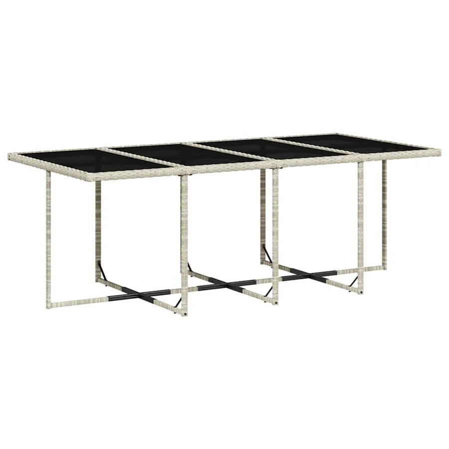Ensemble à manger de jardin et coussins 13 pcs gris clair rotin - 3