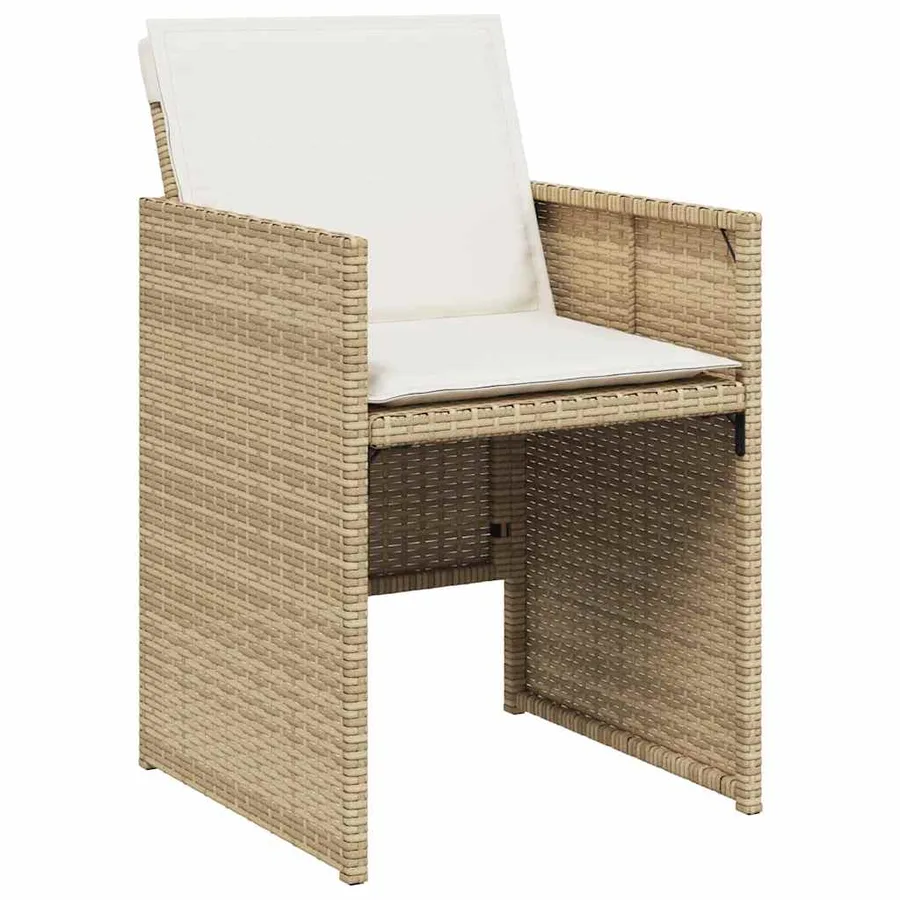 Ensemble à manger de jardin et coussins 15 pcs beige - 4