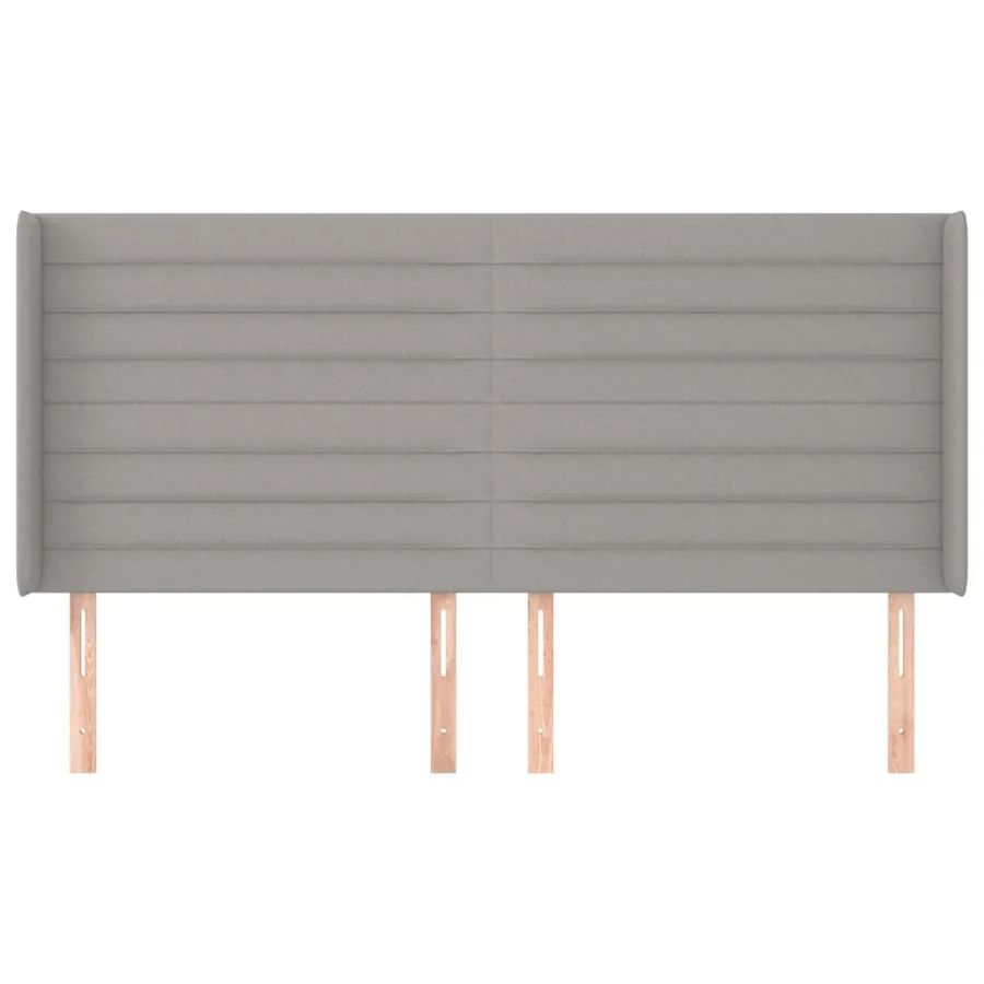 Tête de lit avec oreilles Gris clair 163x16x118/128 cm Tissu - 3