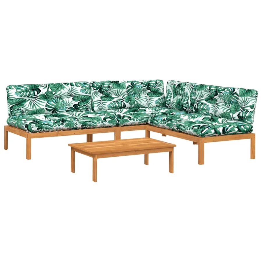 Salon palette de jardin avec coussins 4pcs bois d'acacia massif - 2