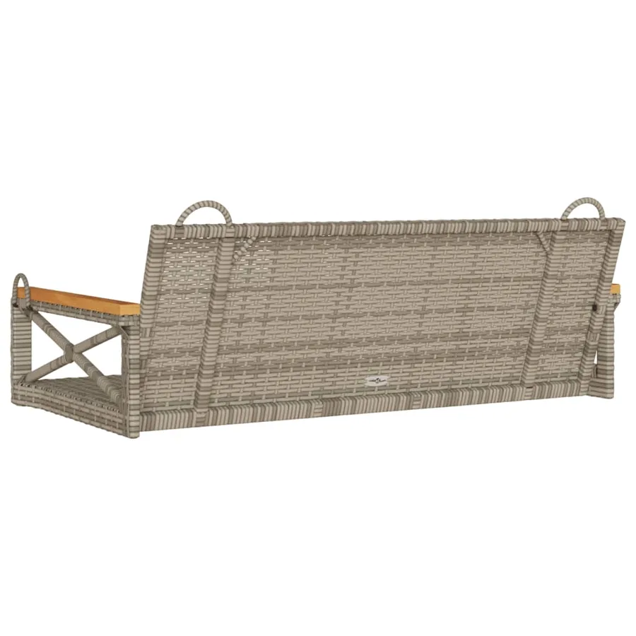 Balancelle gris 109x62x40 cm résine tressée - 6