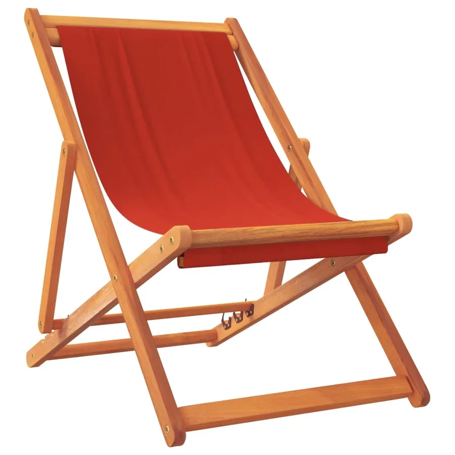 Chaises de plage pliables lot de 2 rouge tissu - 3