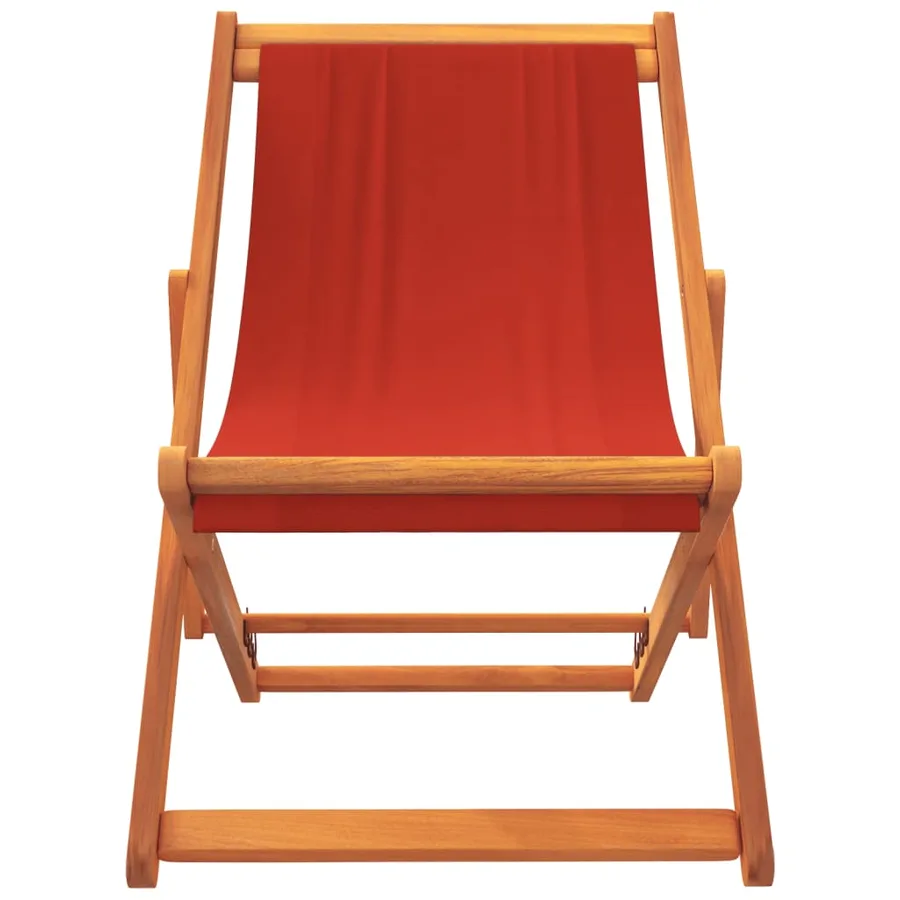 Chaises de plage pliables lot de 2 rouge tissu - 4