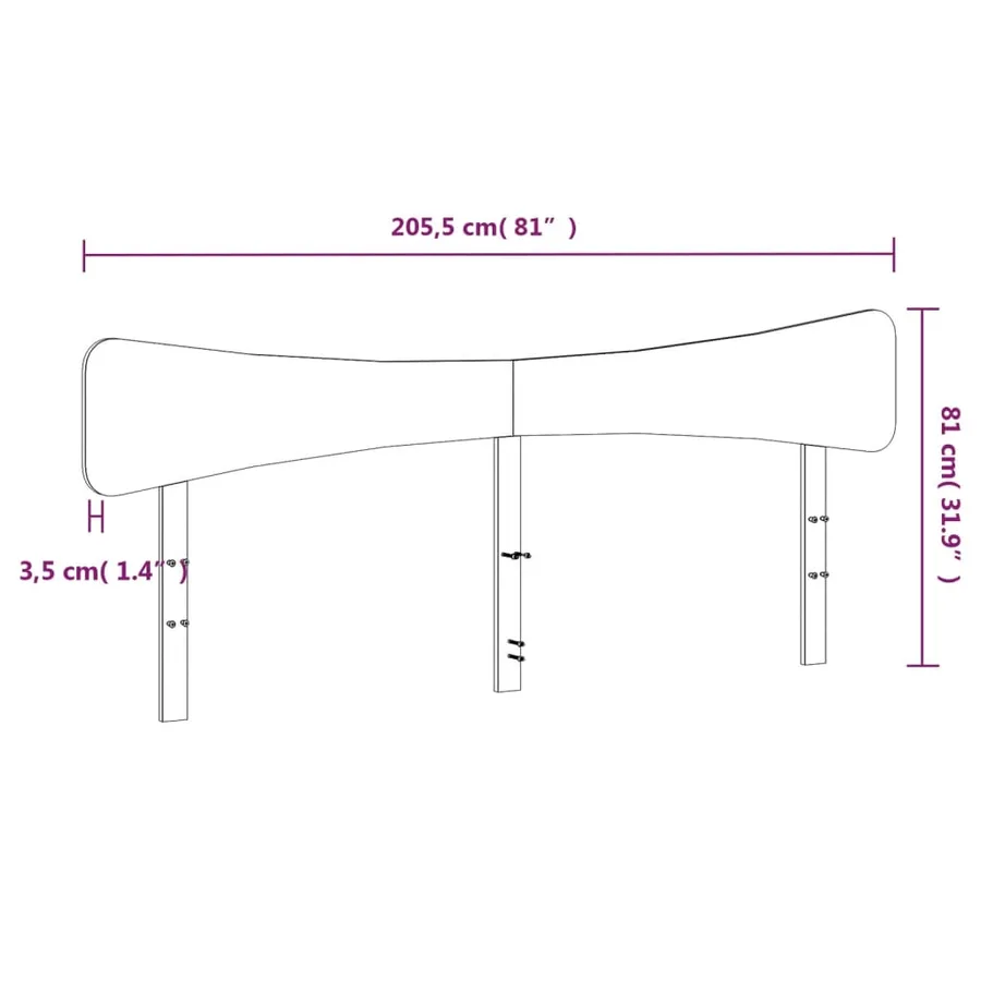 Tête de lit blanc 200 cm bois massif de pin - 9