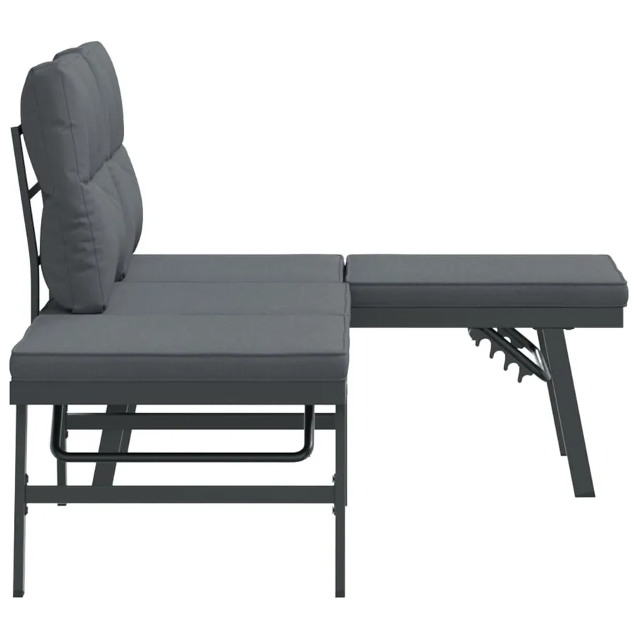 Bancs de jardin avec coussins lot de 2 acier enduit de poudre - 4