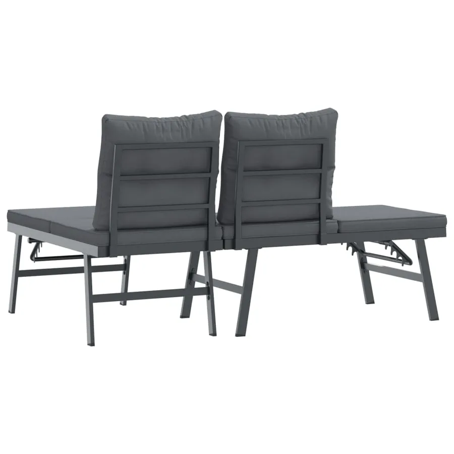 Bancs de jardin avec coussins lot de 2 acier enduit de poudre - 5