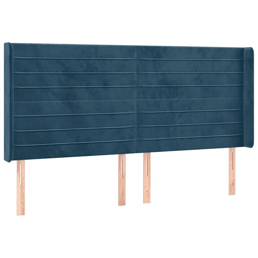 Tête de lit à LED Bleu foncé 163x16x118/128 cm Velours - 3