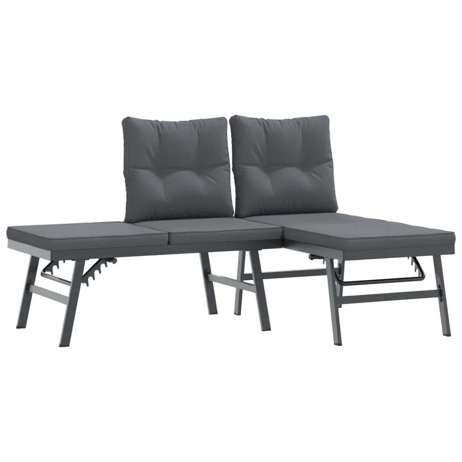 Bancs de jardin avec coussins lot de 6 acier enduit de poudre - 4