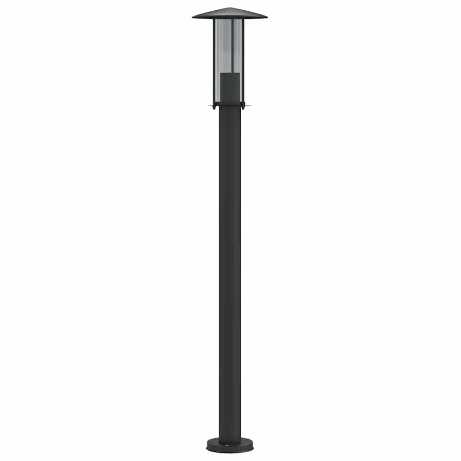 Lampadaires d'extérieur 3 pcs noir 100 cm acier inoxydable - 4