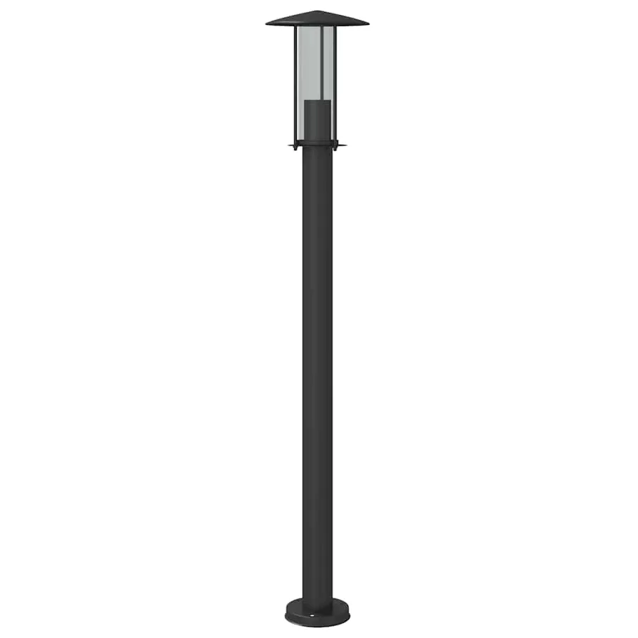 Lampadaires d'extérieur 3 pcs noir 100 cm acier inoxydable - 5