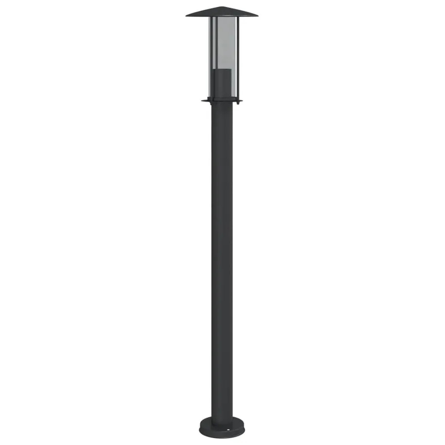 Lampadaires d'extérieur 3 pcs noir 100 cm acier inoxydable - 6
